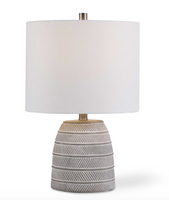 White Etched Concrete Lamp