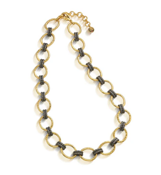 Cleopatra Grande Link Necklace | Gold/Midnight
