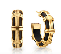 Gaia Cage Hoop Earrings | Ebony