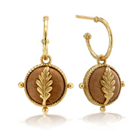 Forest Walk Oak Leaf Earrings with Double Sided Charm | Teak