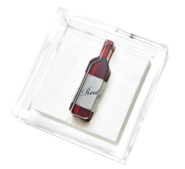 Cocktail Napkin Holder | Red Wine Bottle