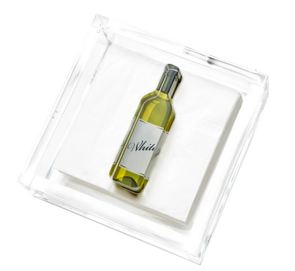 Cocktail Napkin Holder | White Wine Bottle