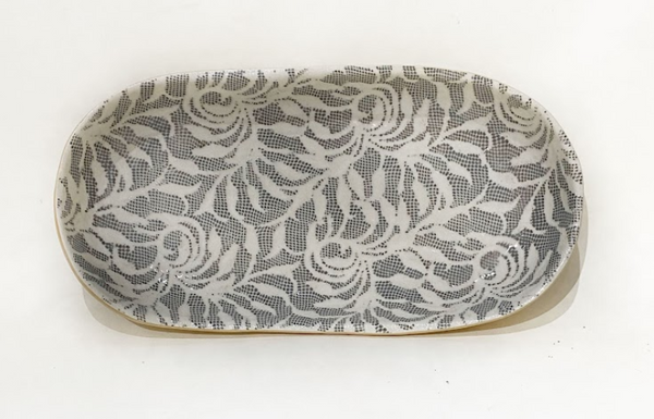 Small Canape Tray | Laurel Charcoal