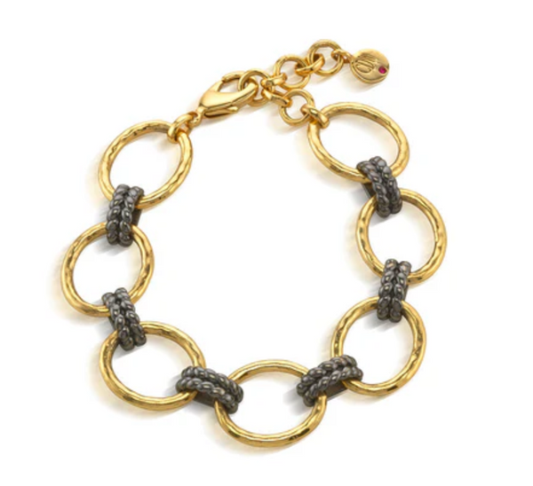 Cleopatra Grande Link Bracelet 7"+1.5" | Midnight