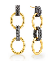 Cleopatra Double Link Earrings | Gold/Midnight
