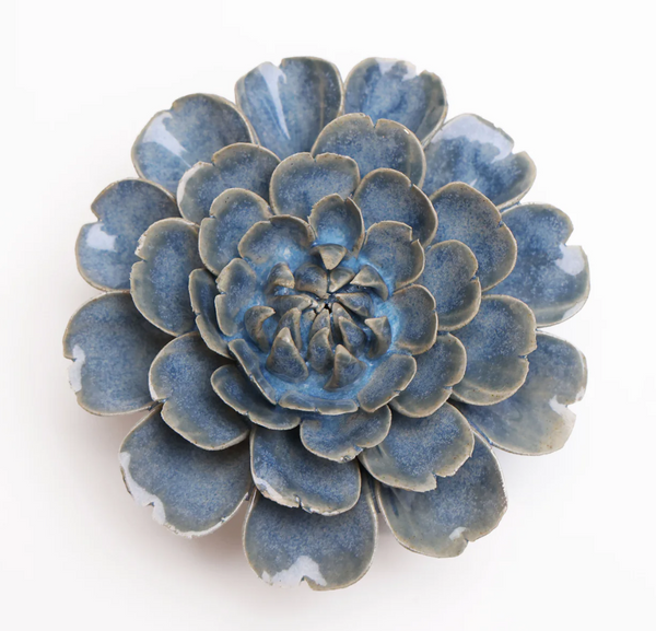 Ceramic Flower Wall Art Medium | Blue Flower
