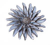 Ceramic Flower Wall Art Medium | Grey Flower