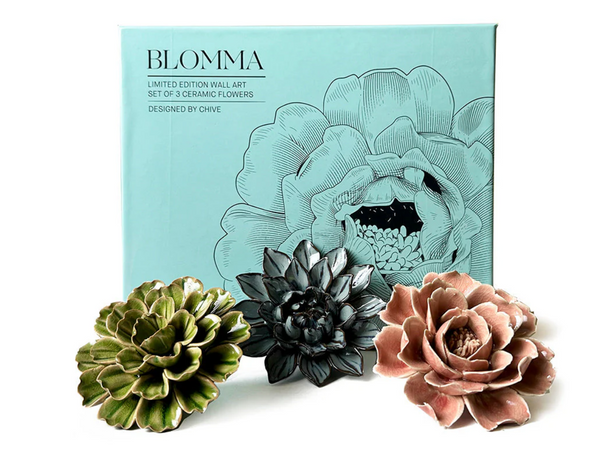 Ceramic Flower Wall Art Box Set of 3 | Blomma