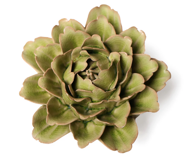 Ceramic Flower Wall Art Large | Green Flower