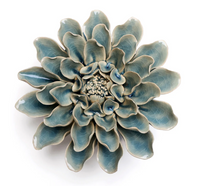 Ceramic Flower Wall Art | Teal