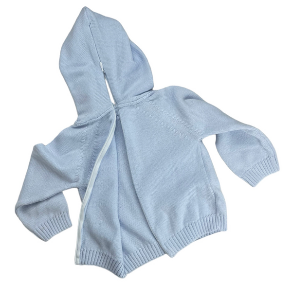 Zip Back Raglan Sleeve Hoodie Blue | 6mo