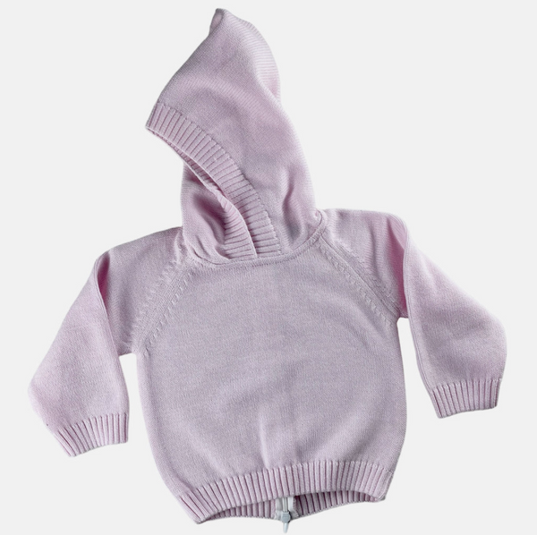 Zip Back Raglan Sleeve Hoodie Pink | 12mo