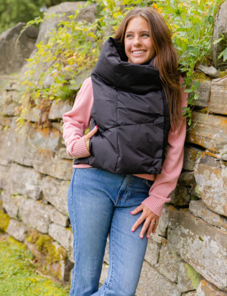 Waterproof Pretty Puffer Vest Black | M/L