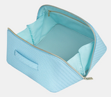Large Herringbone Beauty Bag | Bluebell