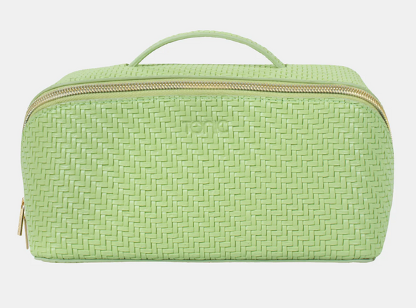 Large Herringbone Beauty Bag | Pistachio