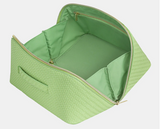 Large Herringbone Beauty Bag | Pistachio