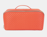 Large Herringbone Beauty Bag | Tangerine