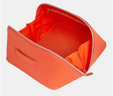 Large Herringbone Beauty Bag | Tangerine