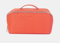 Medium Herringbone Beauty Bag | Tangerine