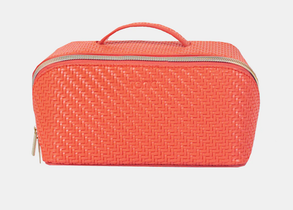 Medium Herringbone Beauty Bag | Tangerine