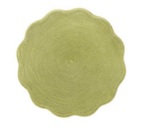 Scallop Round Linen Placemat | Grass