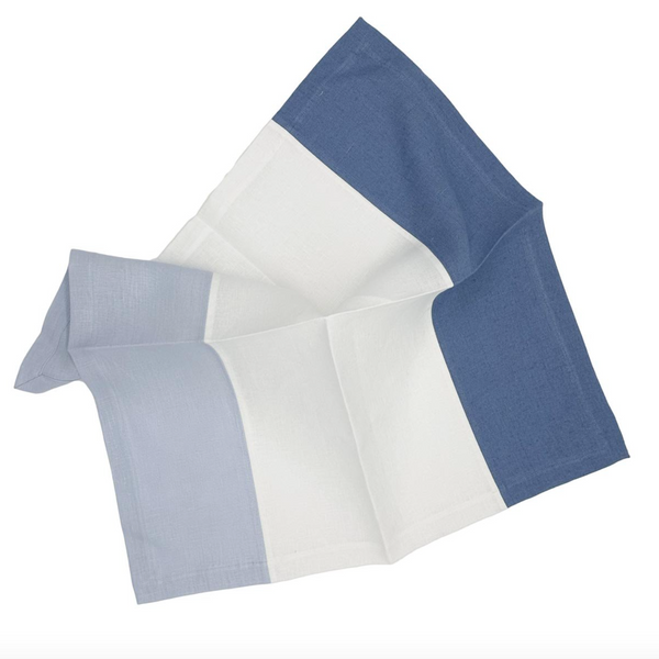 Color Block Napkin | Ice Blue/White Denim