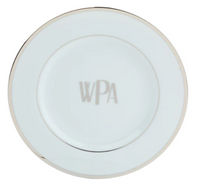 Monogrammed Salad Plate Ultra White | Platinum