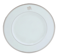 Monogrammed Dinner Plate Ultra White | Platinum