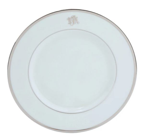 Monogrammed Dinner Plate Ultra White | Platinum