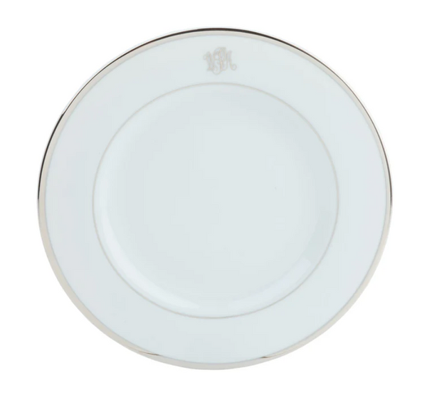 Monogrammed Charger Ultra White | Platinum