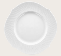 Waves Relief Dinner Plate | White