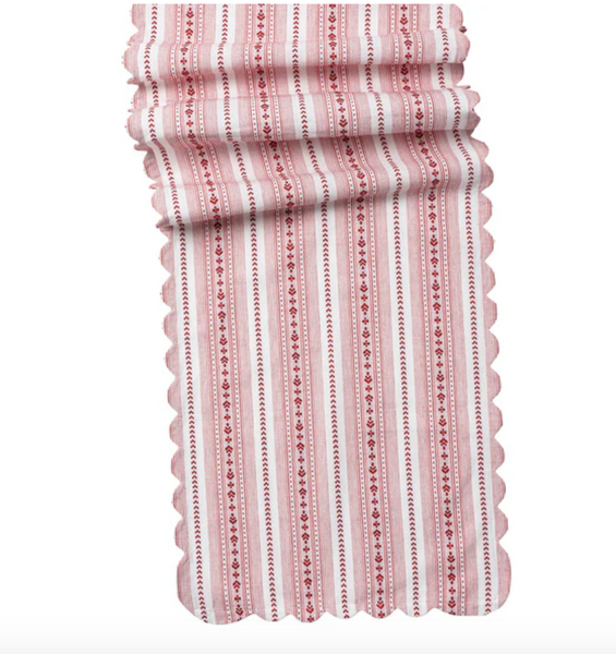 Villa Stripe Table Runner | Ruby