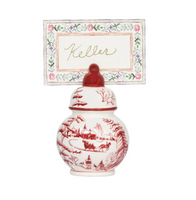 Country Estate Winter Frolic Ginger Jar Place Card Holders | Ruby