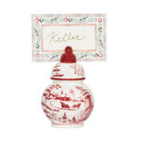 Country Estate Winter Frolic Ginger Jar Place Card Holders | Ruby