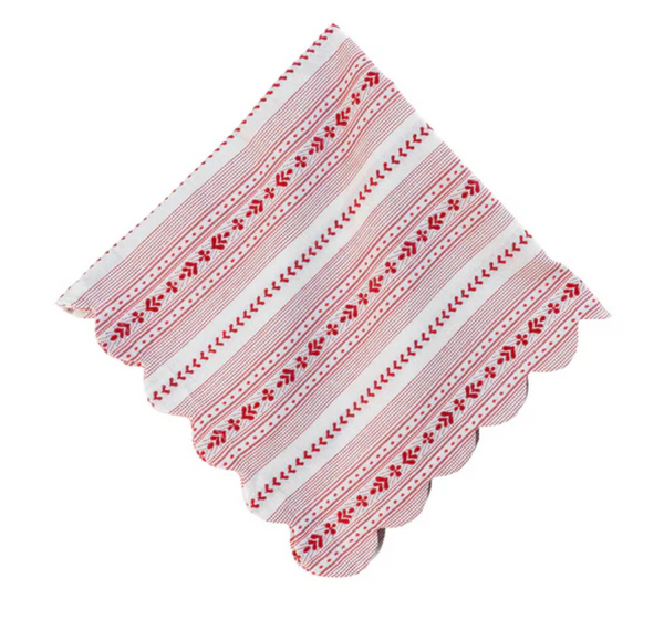 Villa Stripe Napkin | Ruby