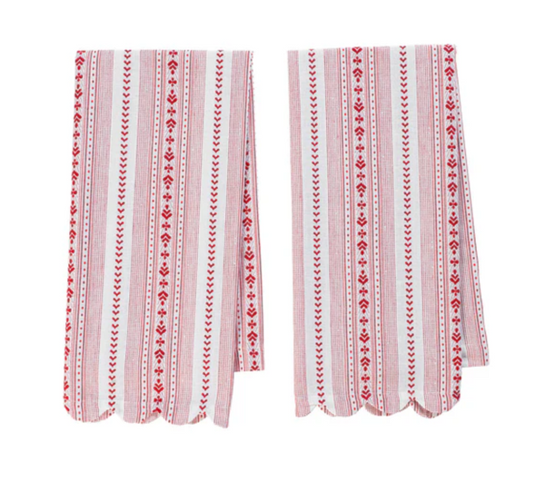 Villa Stripe Kitchen Towel Set 2 | Ruby