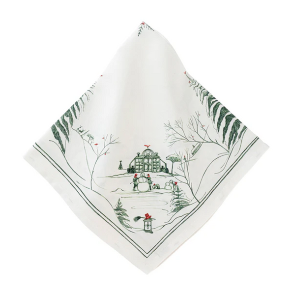 Country Estate Winter Frolic Napkin | Evergreen