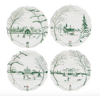 Winter Frolic Party Plates Set 4 | Evergreen