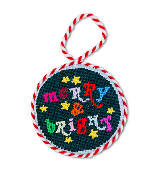 Needlepoint Ornament | Merry & Bright
