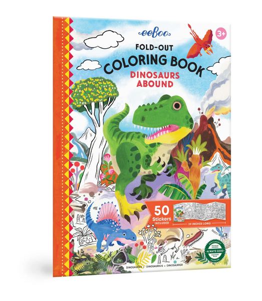Fold-Out Coloring Book-Dinosaurs Abound