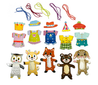 Woodland Friends Dress Up Lacing Cards