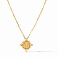 Bee Cameo Solitaire Necklace