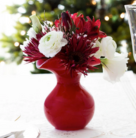 Hibiscus Glass Bud Vase | Red