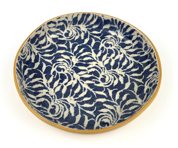 Small Round Cocktail Tray | Laurel Cobalt