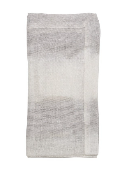 Watercolor Stripe Napkin | Gray and White