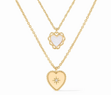 Heart Duo Delicate Necklace | MOP