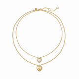Heart Duo Delicate Necklace | MOP