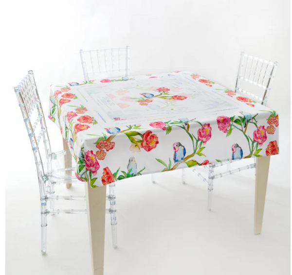 Parakeet Perch Instructional Mahjong Tablecloth