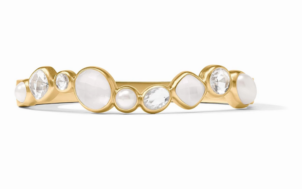 Kaleidoscope Hinge Bangle | Iridescent Clear Crystal