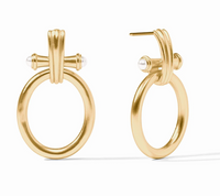 Bamboo Doorknocker Earrings | Pearl